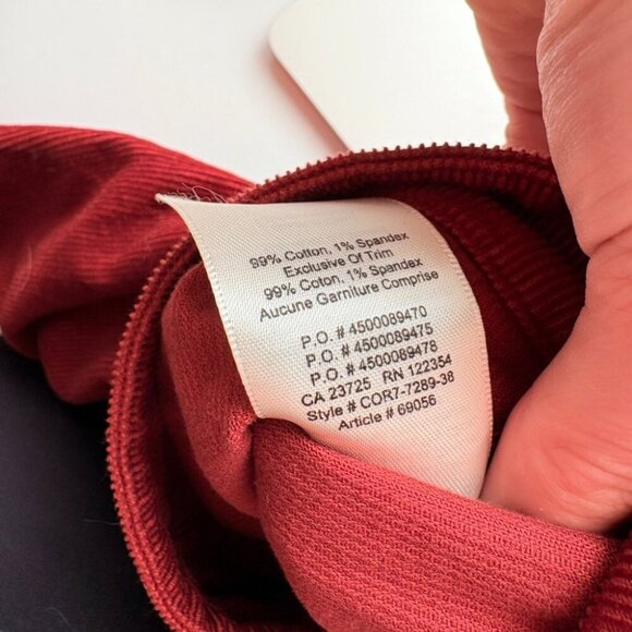 Aritzia Wilfred Free Corduroy Mini Skirt in Deep Burnt Red Size 4 - Picture 6 of 6